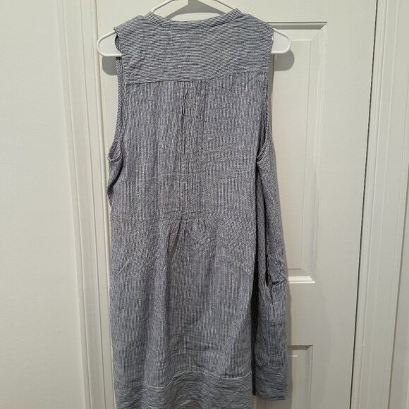 Faherty Isha Dress Blue Mini Stripe Size Large with Pockets! - Picture 5 of 6